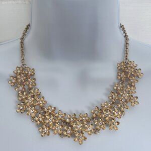 Francesca's Collections Gold Floral Jewelry Set (Earrings & Statement Necklace)